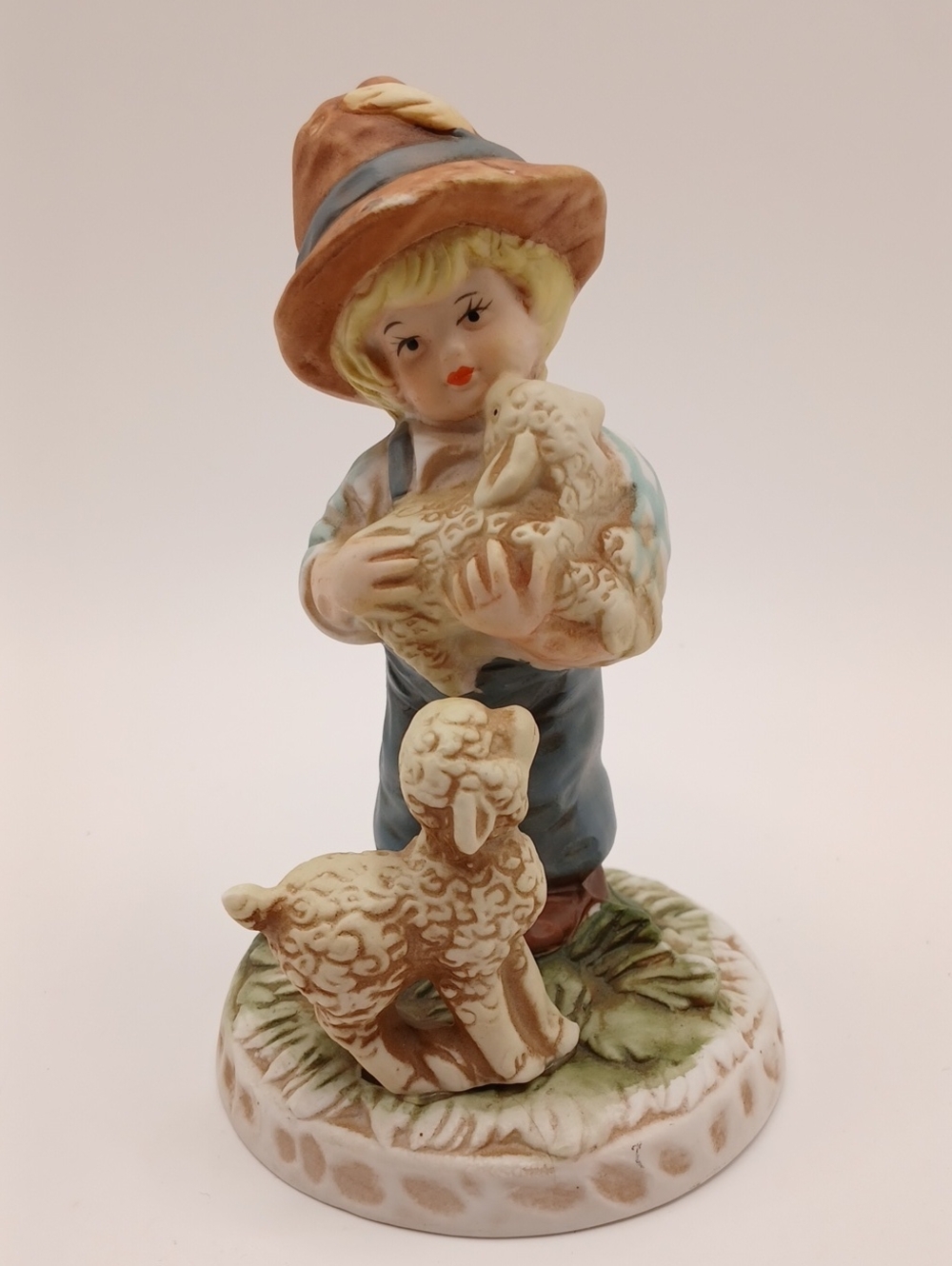 Brinn's Ceramic Boy & Sheep Figurine Taiwan